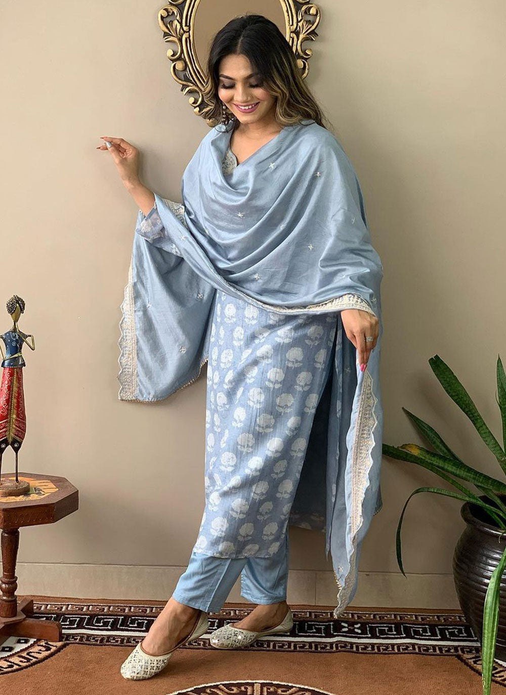 Chanderi , Viscose Salwar Suit - T1752