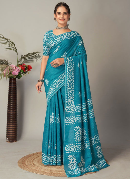 Printed Chanderi Cotton Saree - S12005