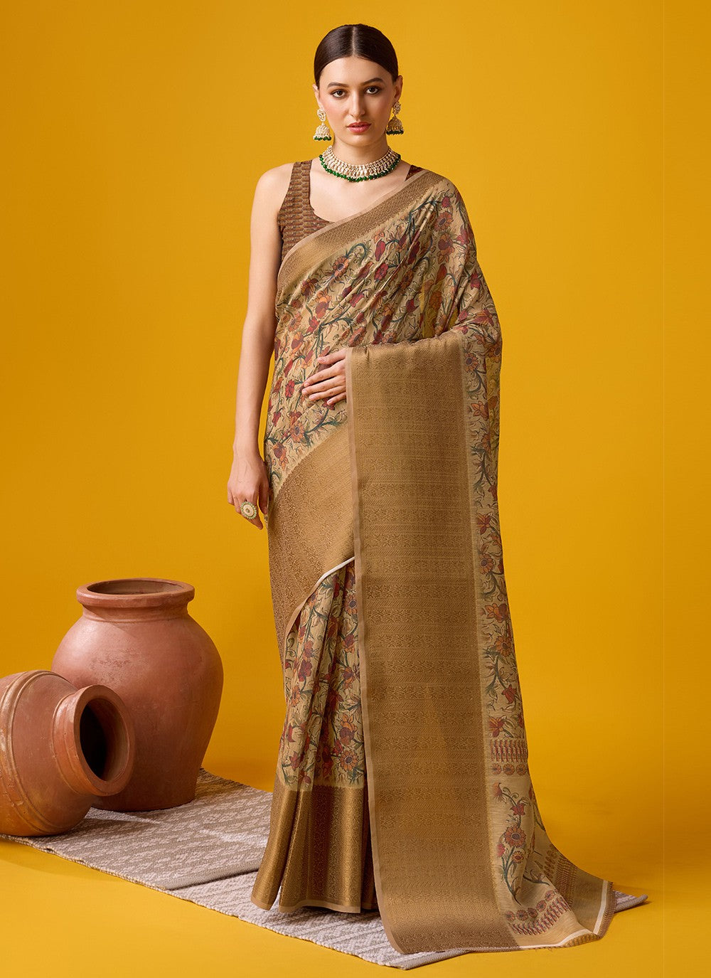 Classic Printed Cotton Saree - S6150