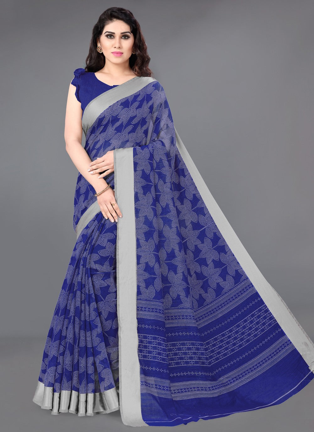 Classic Printed Cotton Saree - S0343