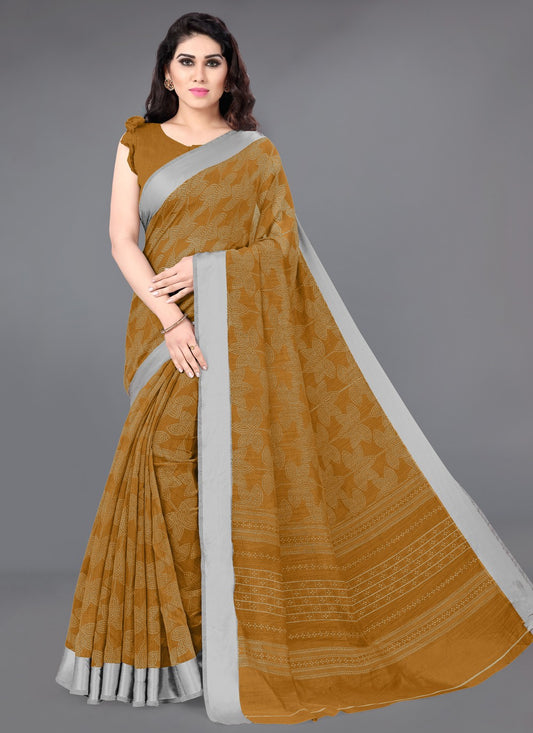 Classic Printed Cotton Saree - S0343