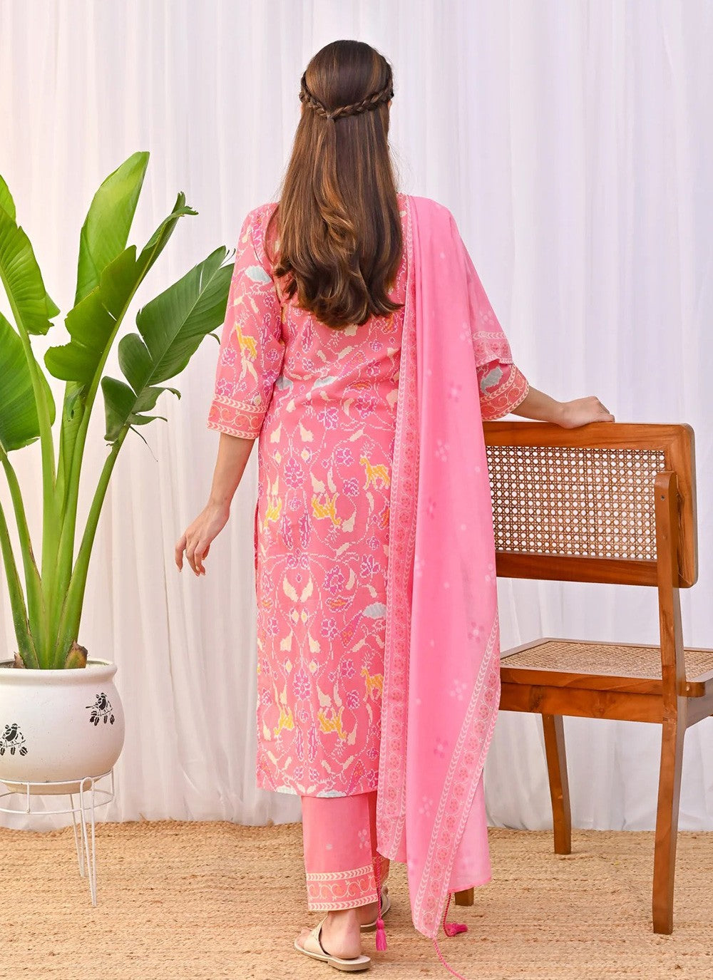 Embroidered Rayon Pant Style Suit - T4796