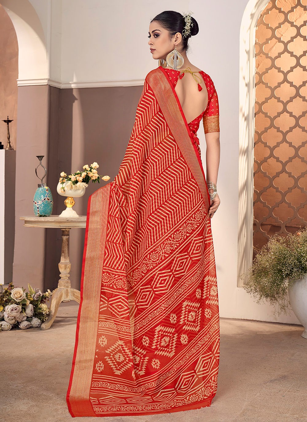 Trendy Printed Chiffon Saree - S8758