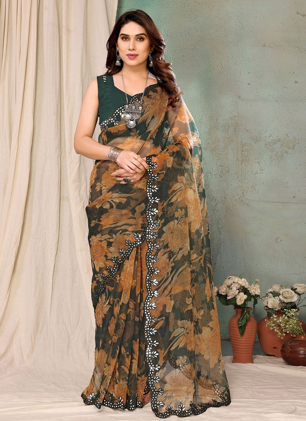 Classic Printed Georgette Saree - S6413