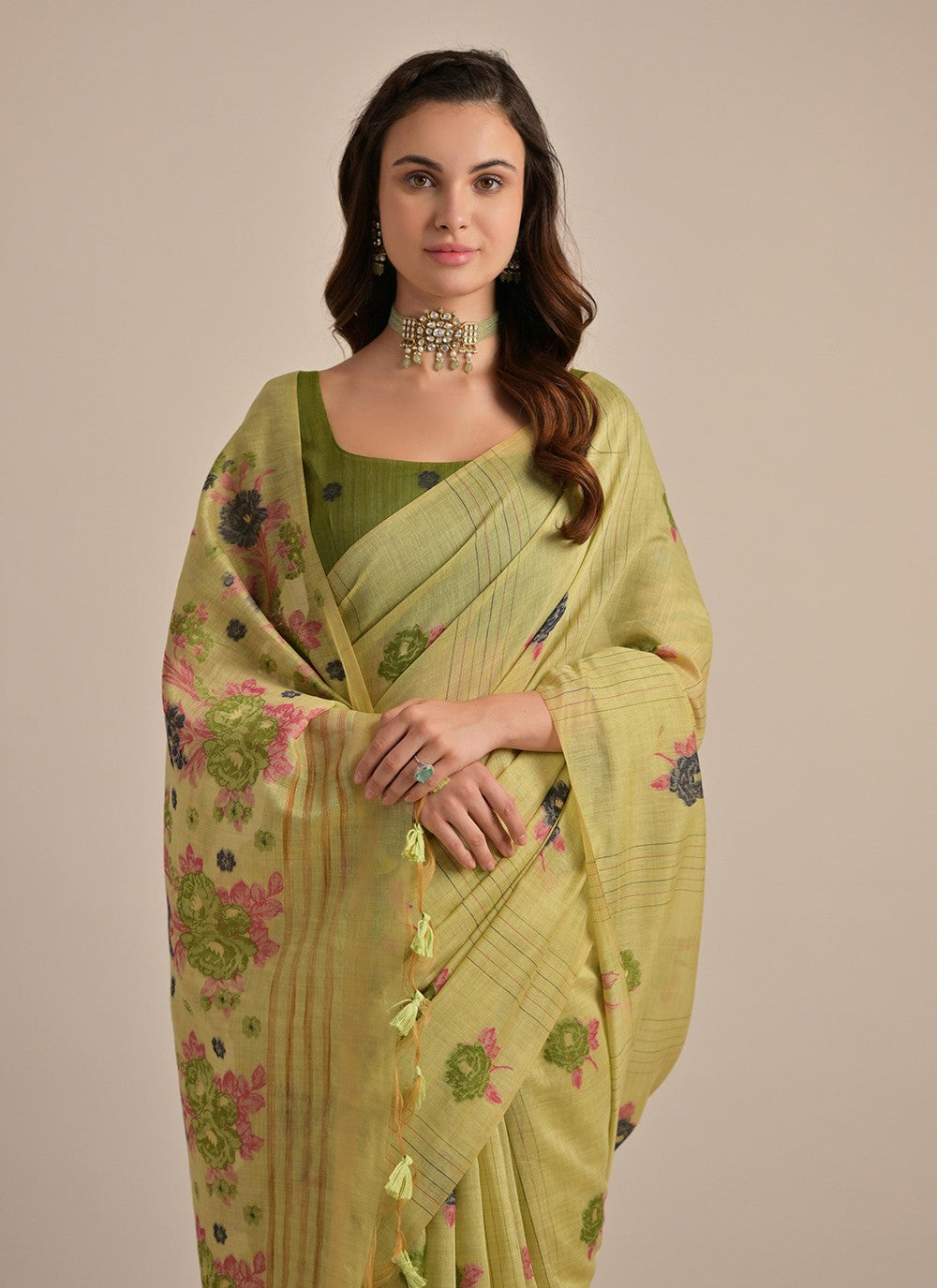 Classic Printed Cotton Saree - S8194