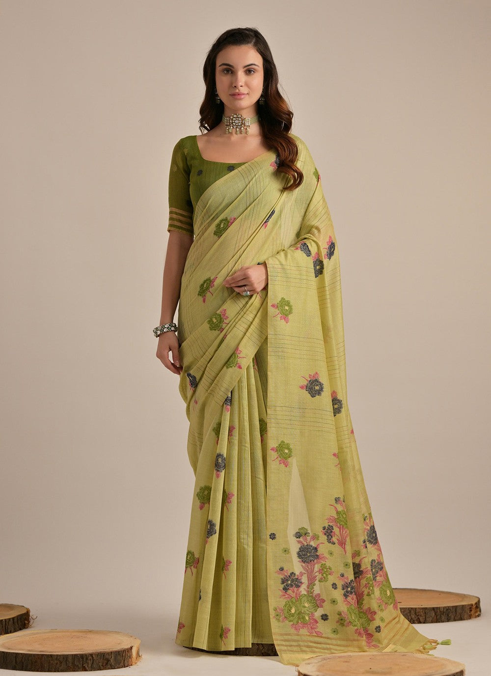 Classic Printed Cotton Saree - S8194