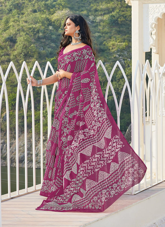 Casual Printed Cotton Saree - S0933