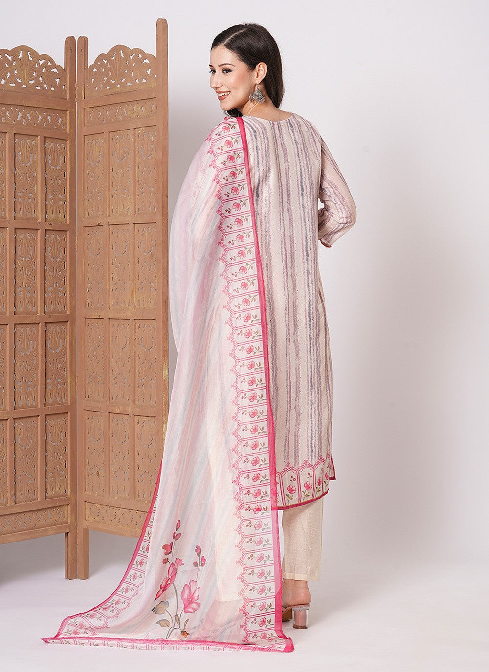 Printed Muslin Salwar Suit - T4477