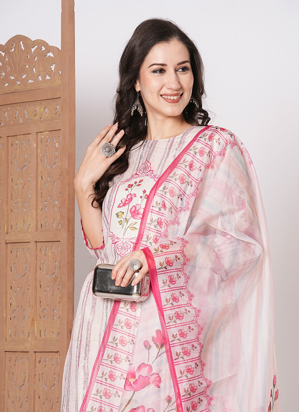 Printed Muslin Salwar Suit - T4477