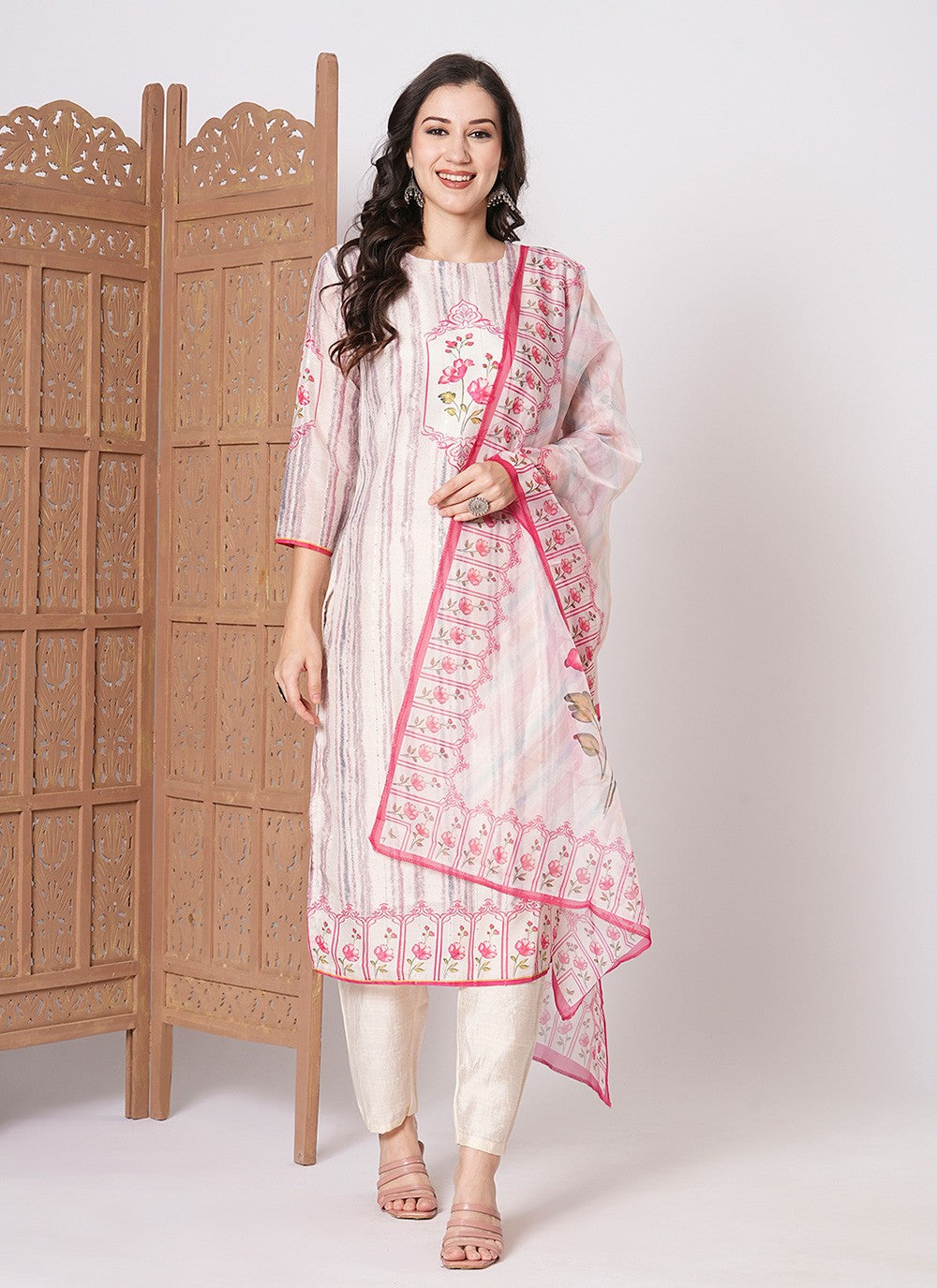 Printed Muslin Salwar Suit - T4477