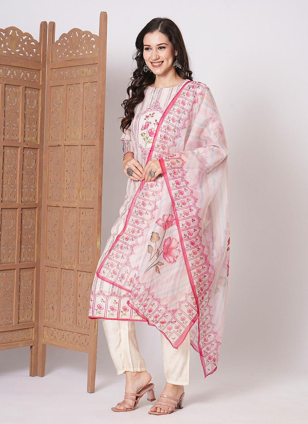 Printed Muslin Salwar Suit - T4477