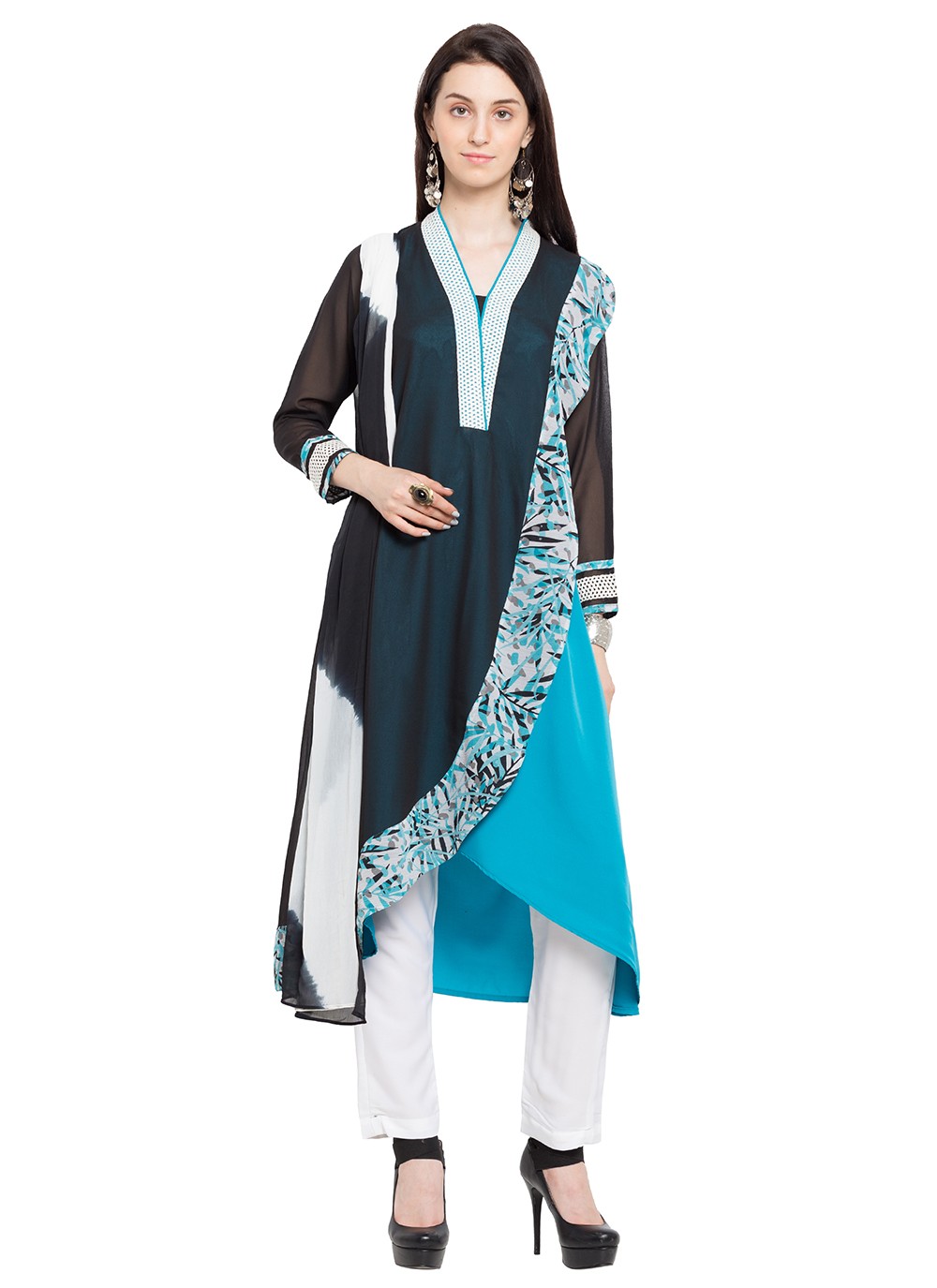 Faux Georgette Palazzo Suit - T306