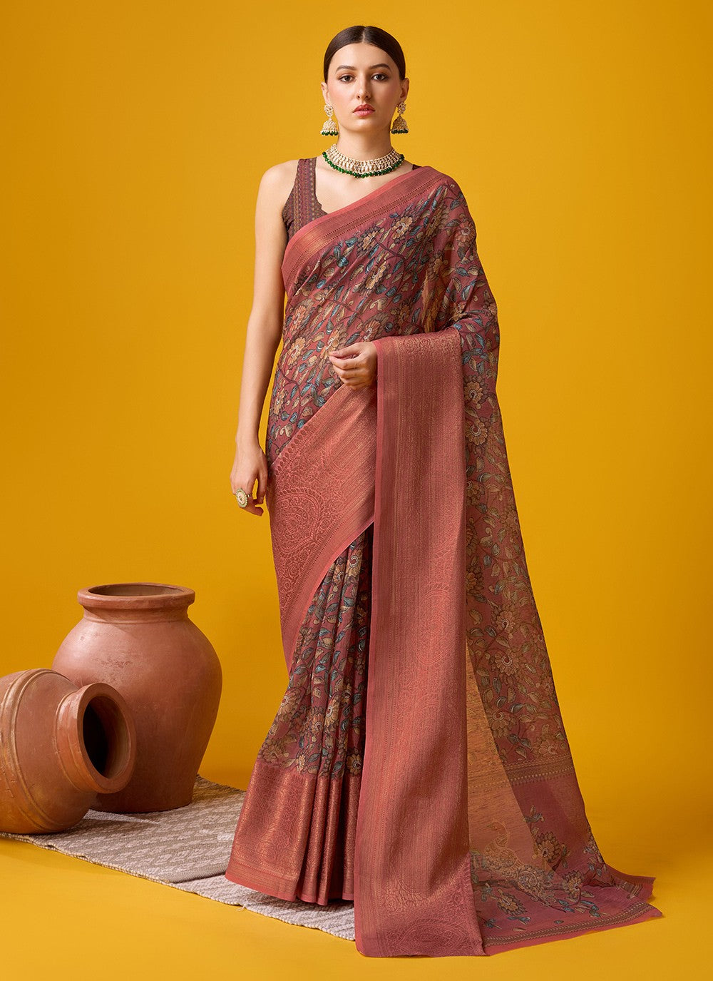 Classic Printed Cotton Saree - S6150