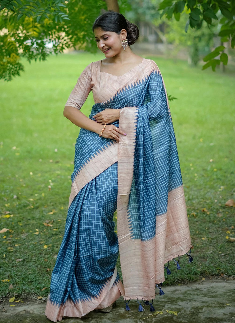 Contemporary Printed Tussar Silk Purple Saree - S10907