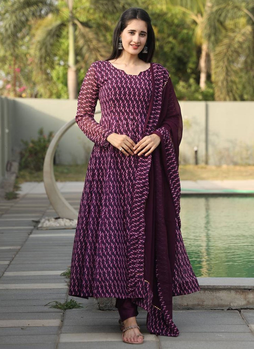 Georgette Anarkali - T3707