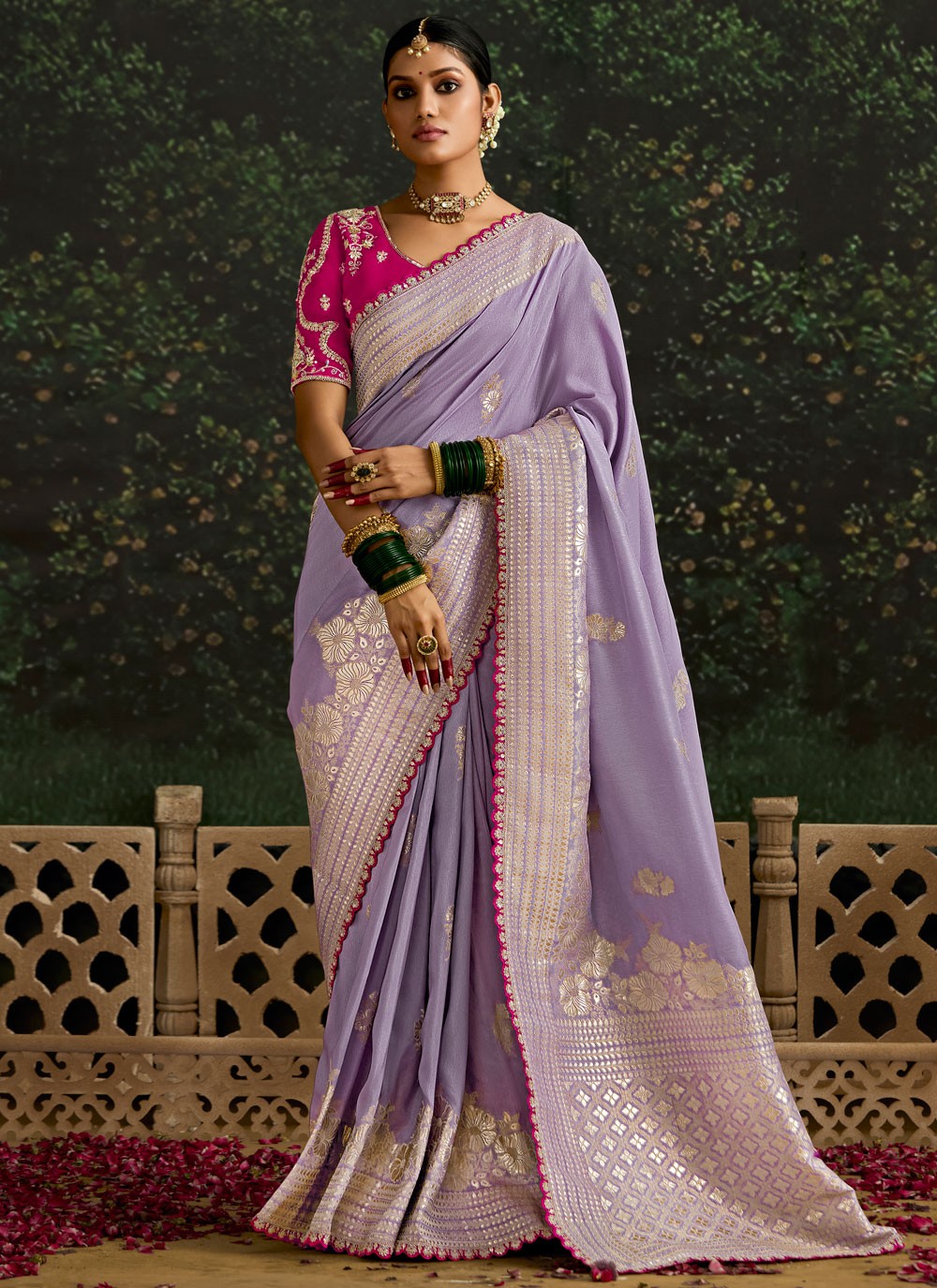 Classic Border Work Pure Dola Saree - S9686