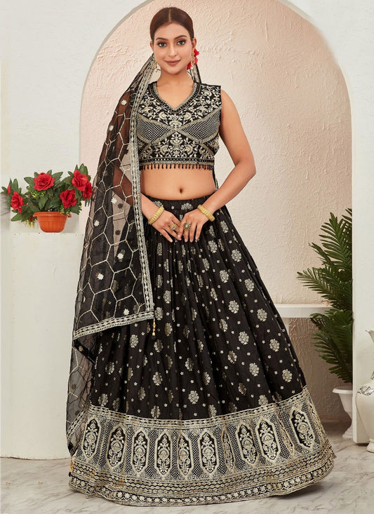 Embroidered Pure Dola Lehenga - L3155