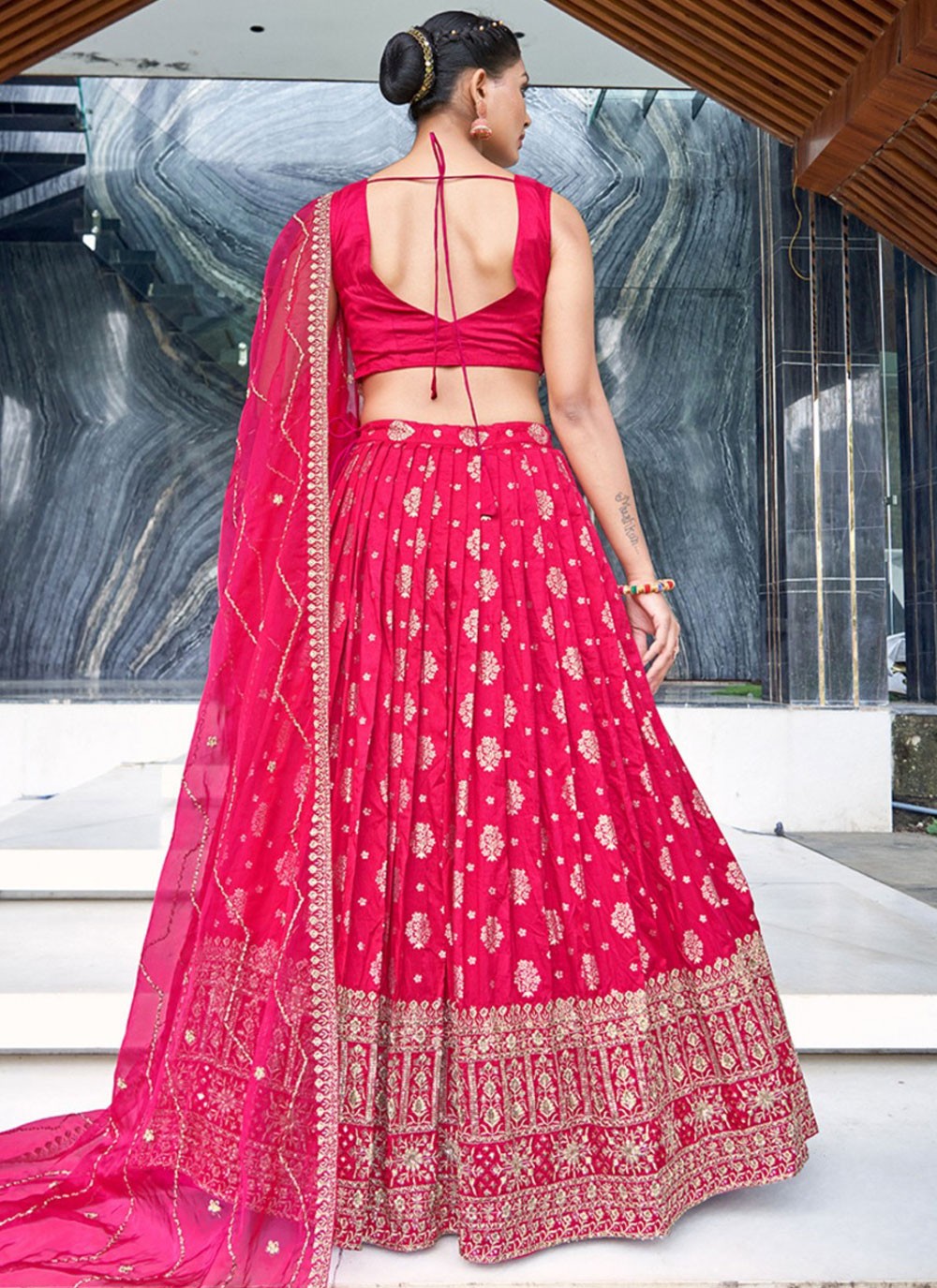 Embroidered Pure Dola Lehenga - L3098