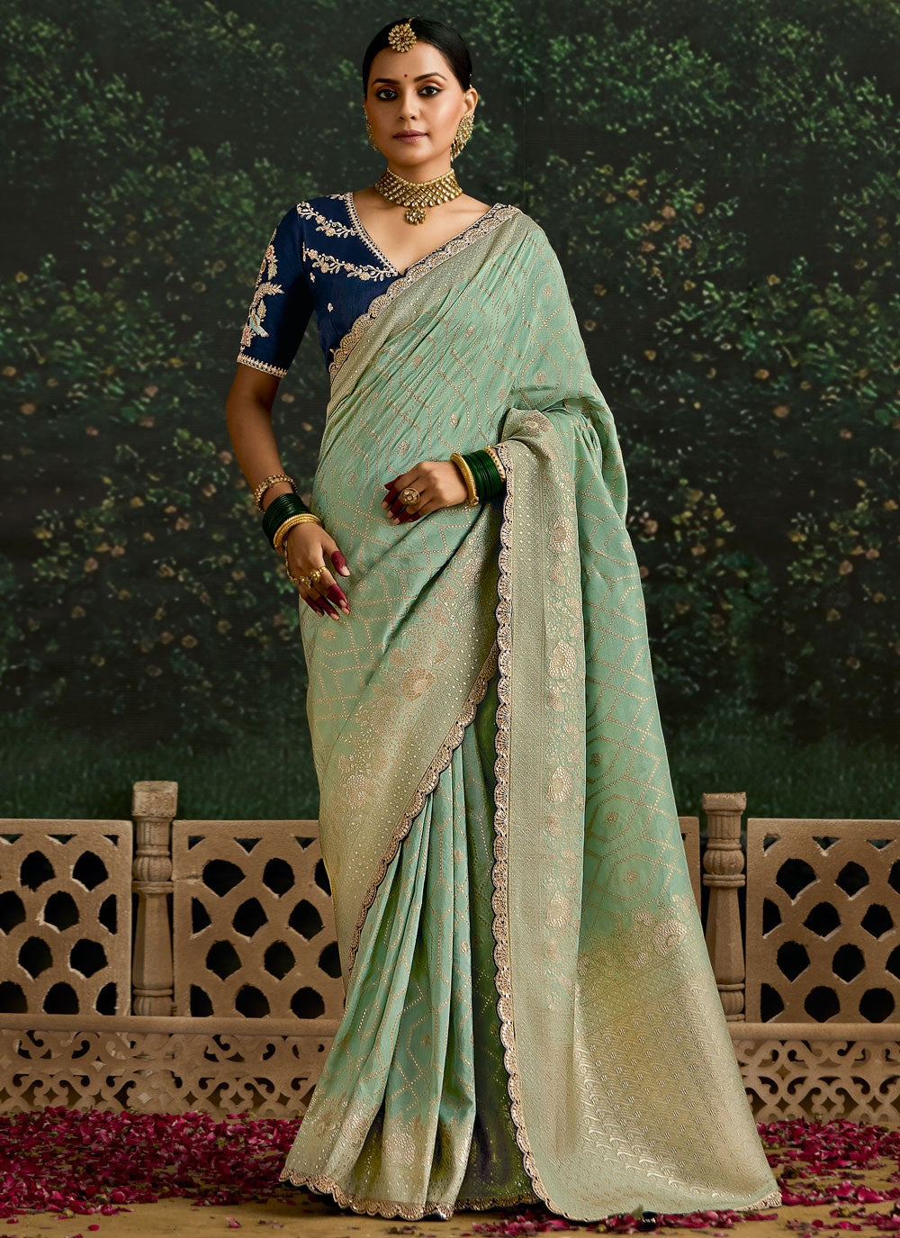 Classic Border Work Pure Dola Saree - S9686