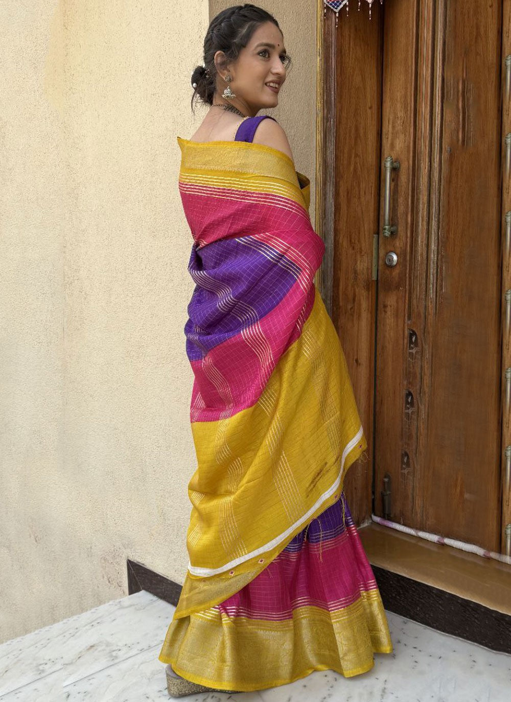 Foliage Prints Pure Dola Saree - S11844