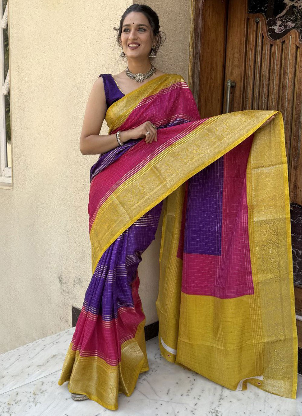 Foliage Prints Pure Dola Saree - S11844