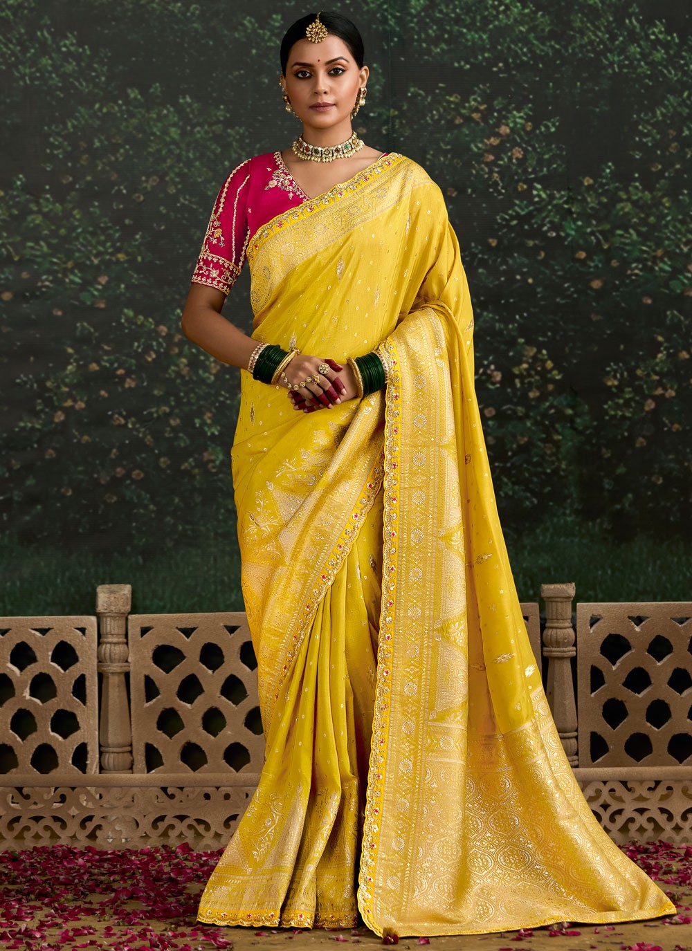 Classic Border Work Pure Dola Saree - S9686