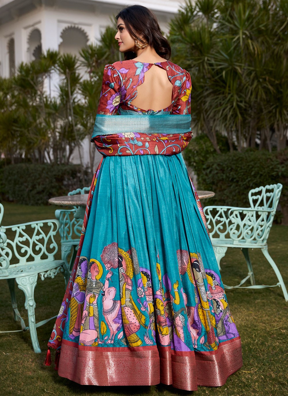 Printed Pure Dola Lehenga - L3119