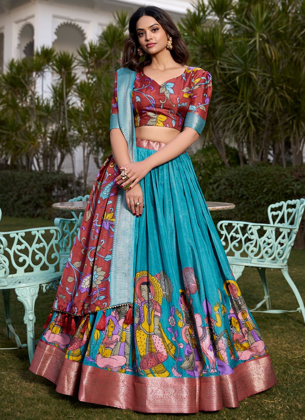 Printed Pure Dola Lehenga - L3119