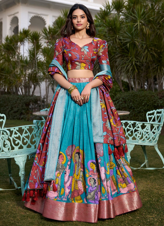 Printed Pure Dola Lehenga - L3119