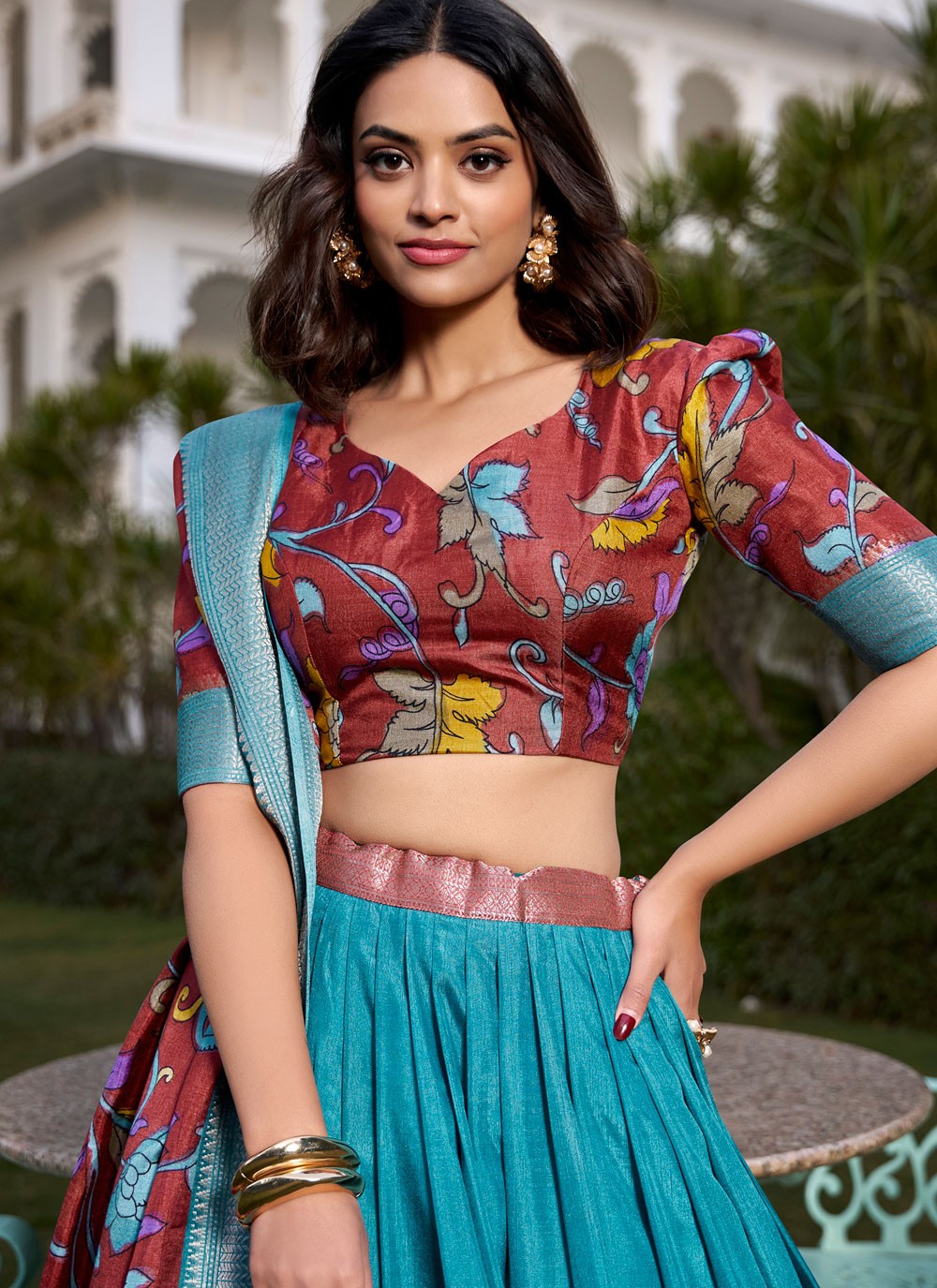 Printed Pure Dola Lehenga - L3119