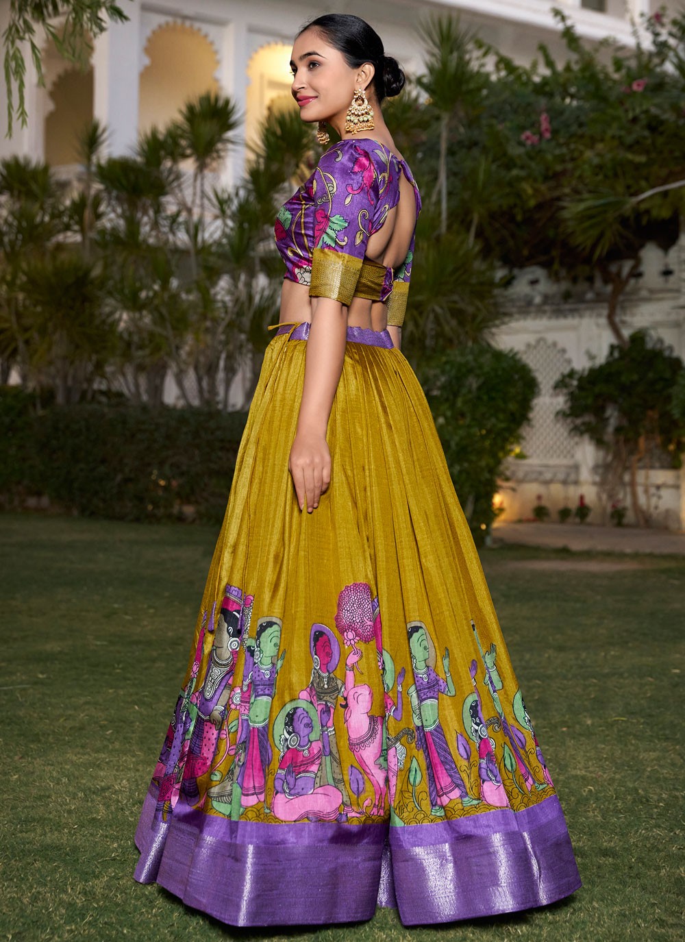 Printed Pure Dola Lehenga - L3119