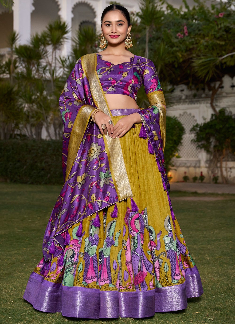 Printed Pure Dola Lehenga - L3119