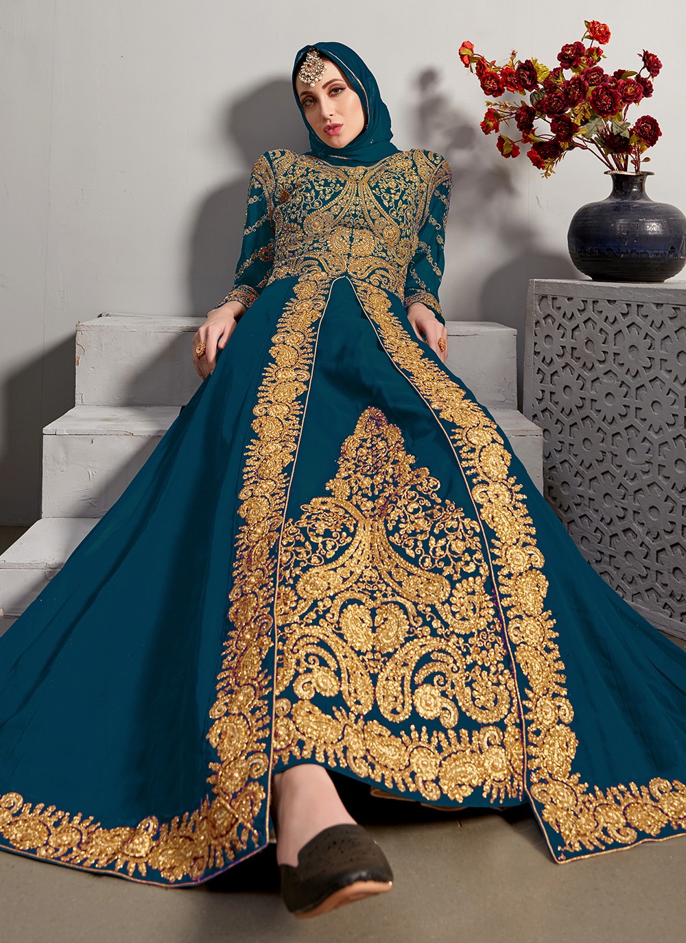 Pure Georgette Floor Length Anarkali - T718