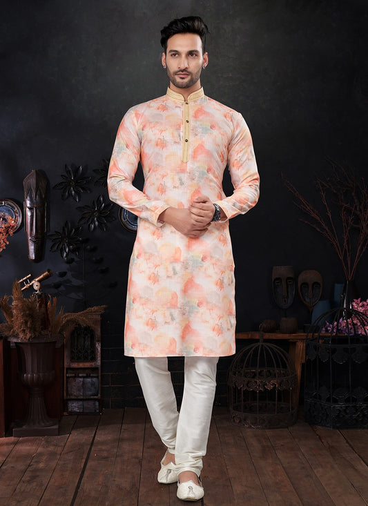 Embroidered Pure Silk Pink Kurta Pyjama - M8287