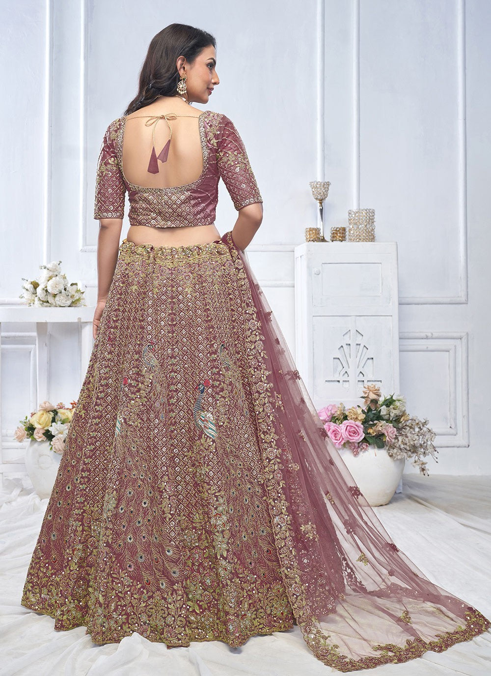 Embroidered Net A - Line Lehenga - L2762