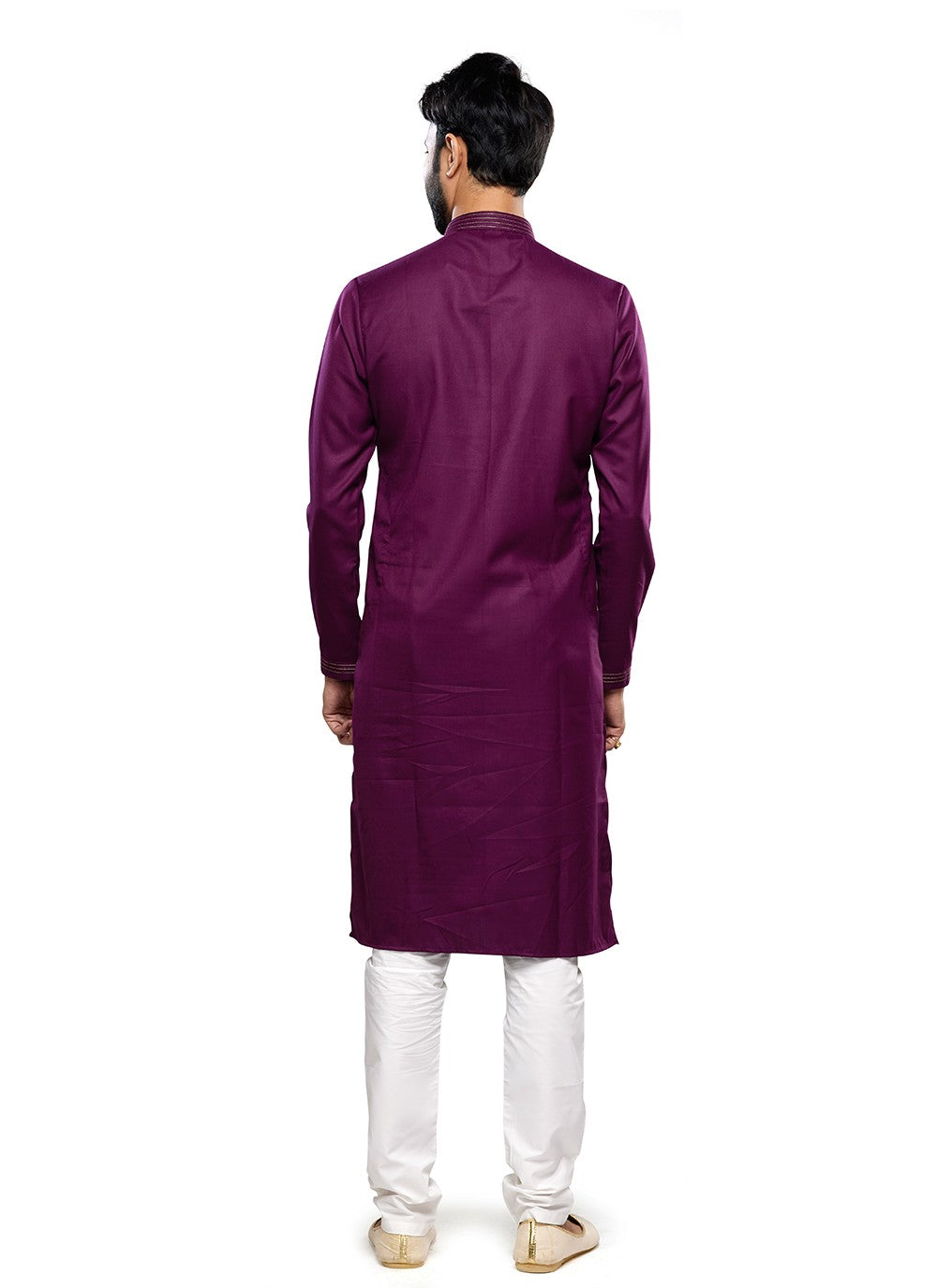 Plain Art Silk Purple Kurta Pyjama - M6750