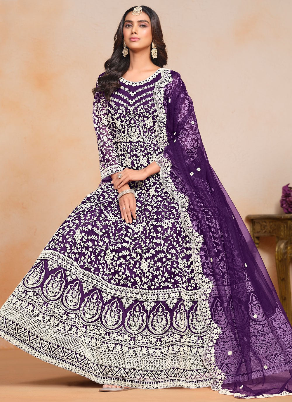 Net Salwar Suit - T3573