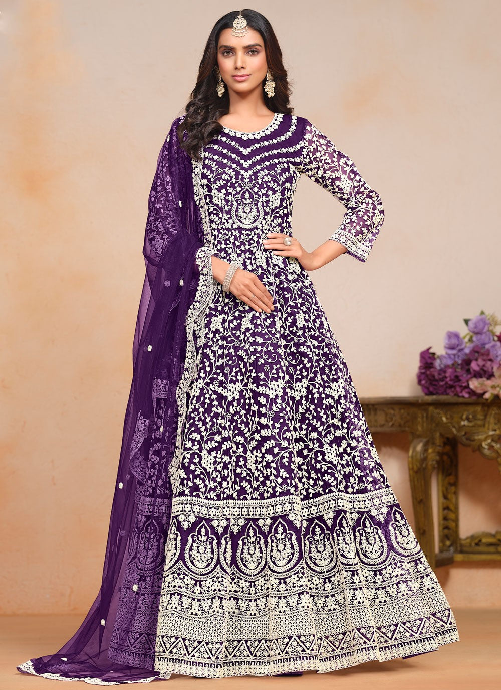 Net Salwar Suit - T3573