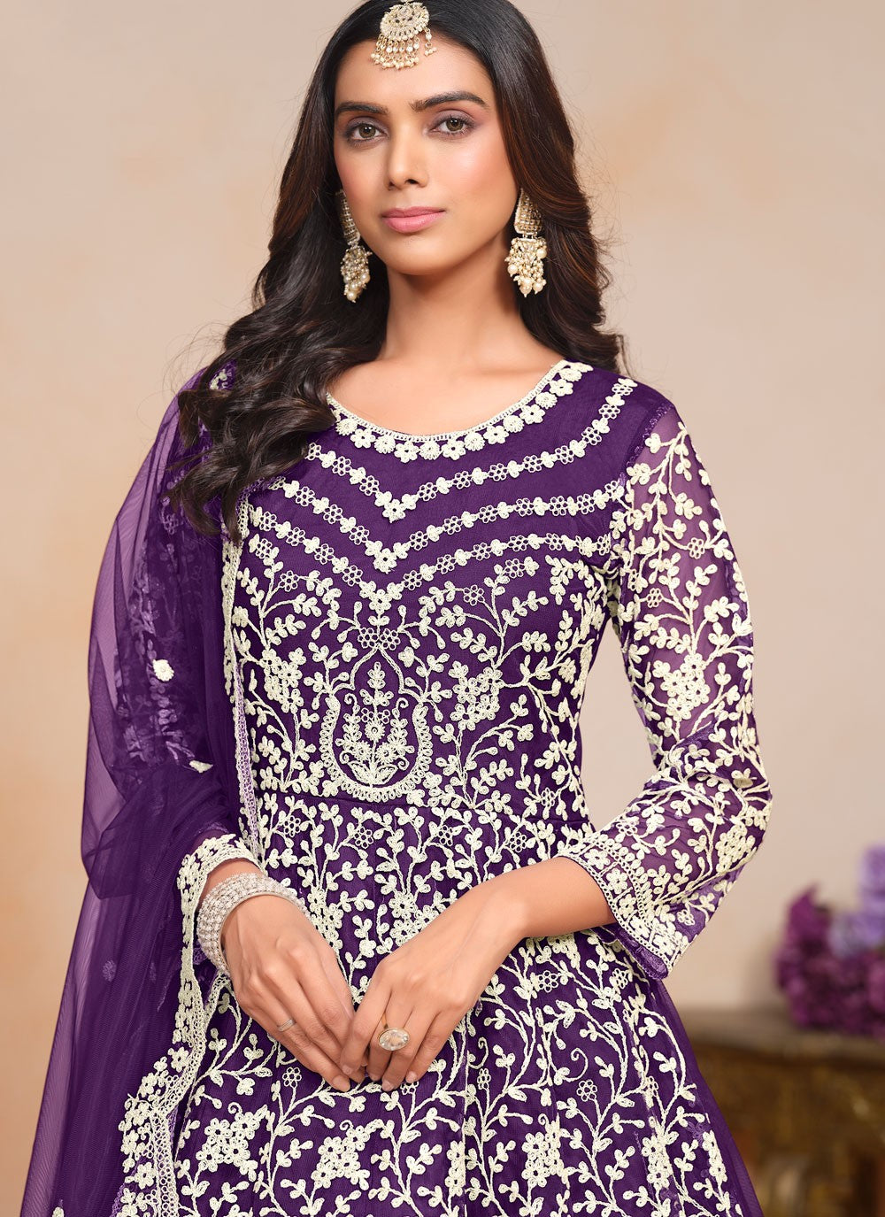 Net Salwar Suit - T3573