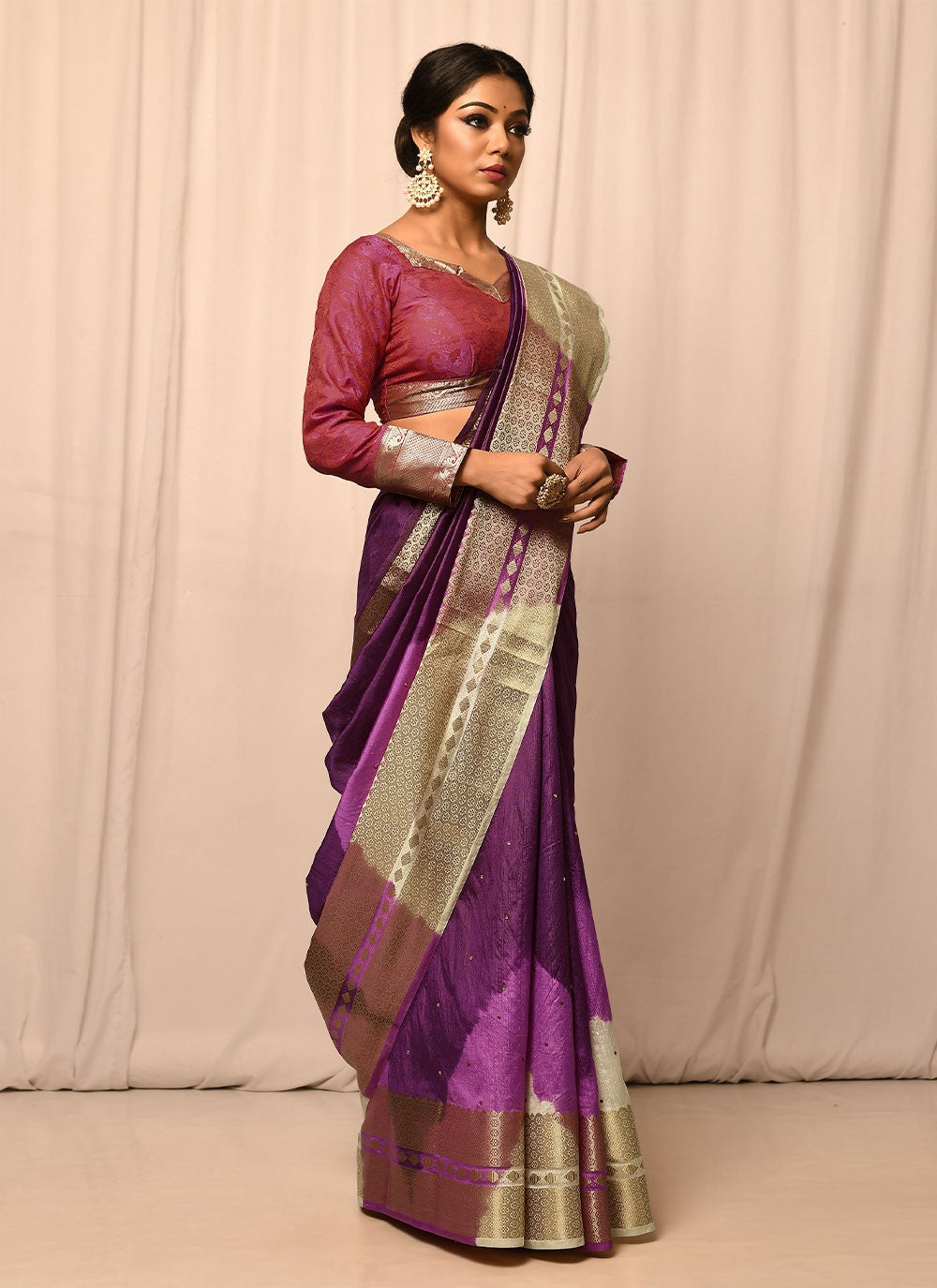 Traditional Embroidered Silk Saree - S1557