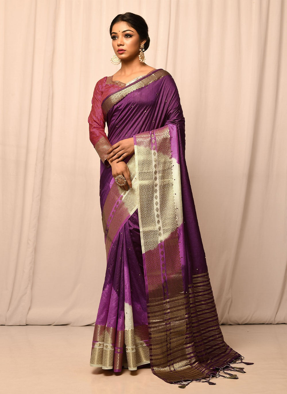 Traditional Embroidered Silk Saree - S1557