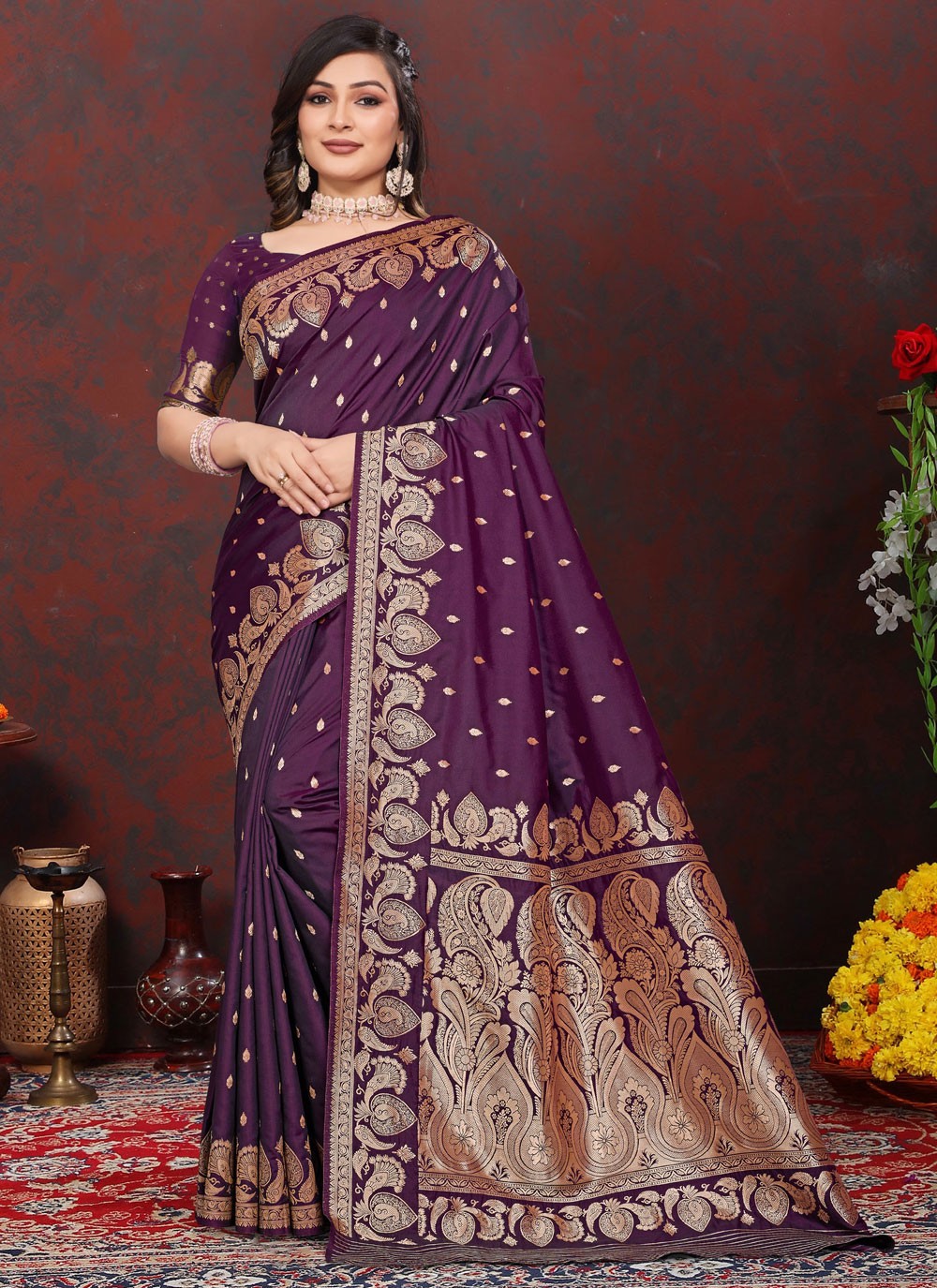 Weaving Zari Silk Saree - S12207