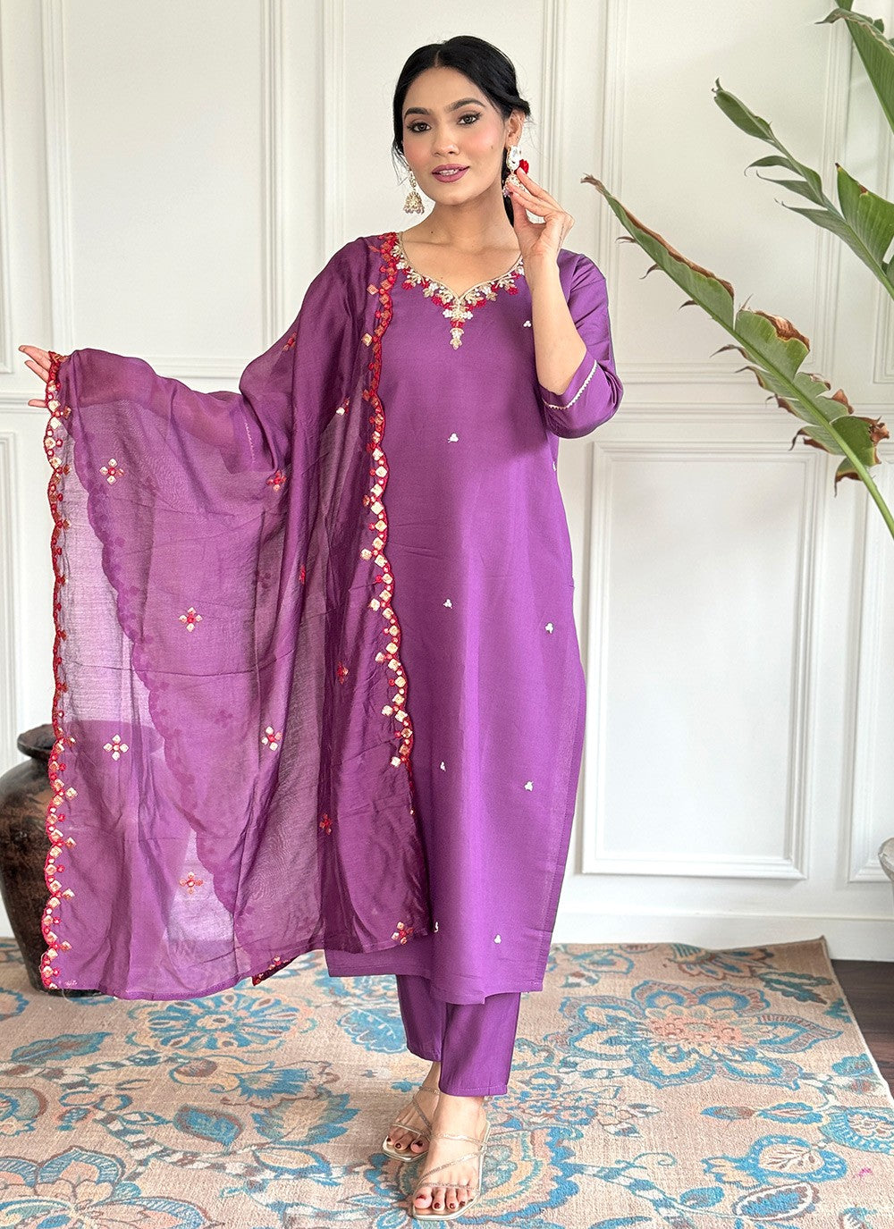 Chanderi , Viscose Salwar Suit - T3608