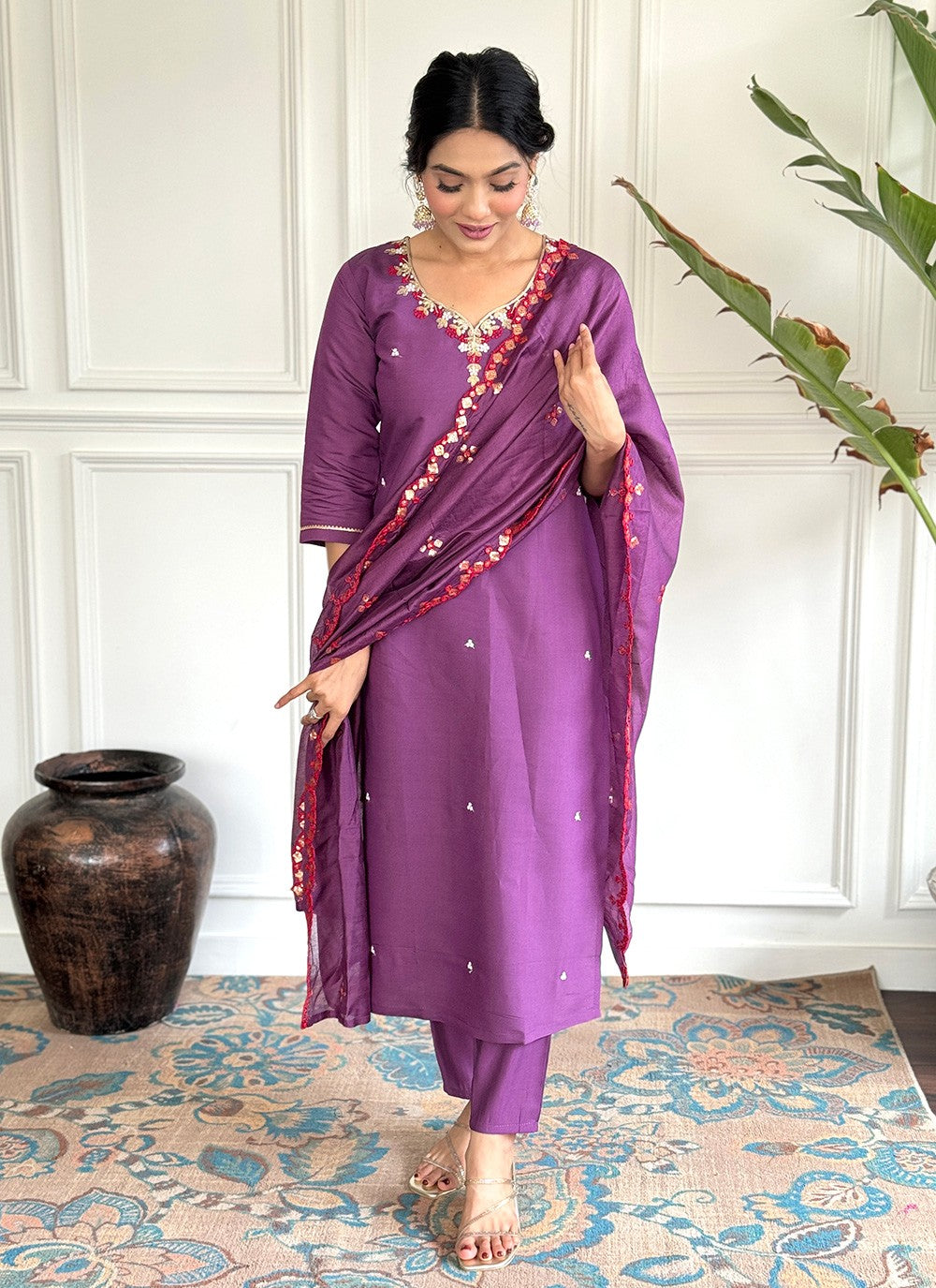 Chanderi , Viscose Salwar Suit - T3608