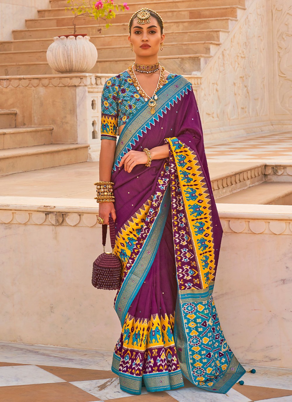 Saree Hand Embroidery Silk Saree - S2291