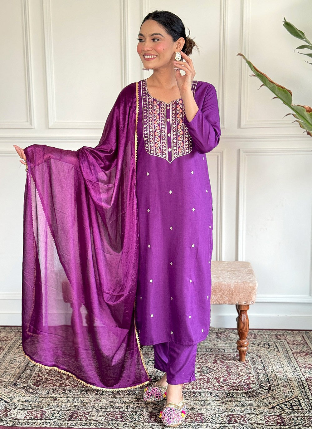 Chanderi , Viscose Salwar Suit - T3608