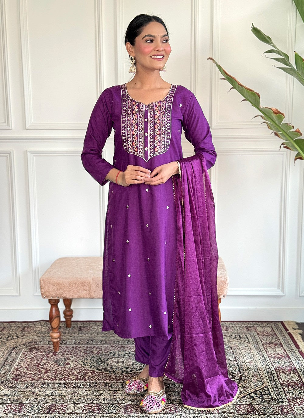 Chanderi , Viscose Salwar Suit - T3608