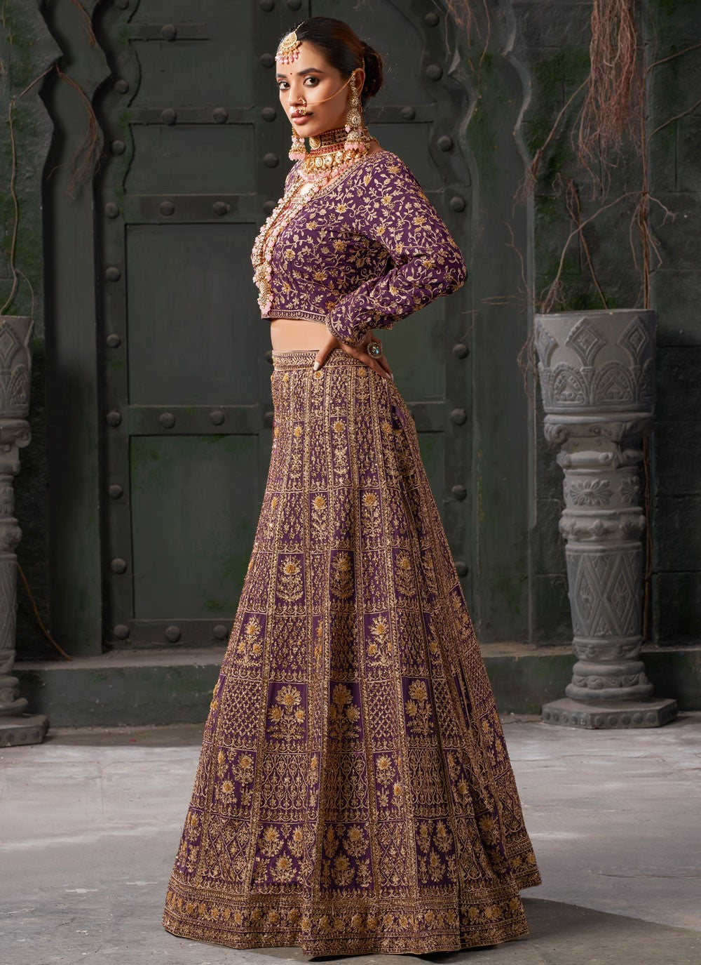 Cord Georgette Readymade Lehenga Choli - L2452