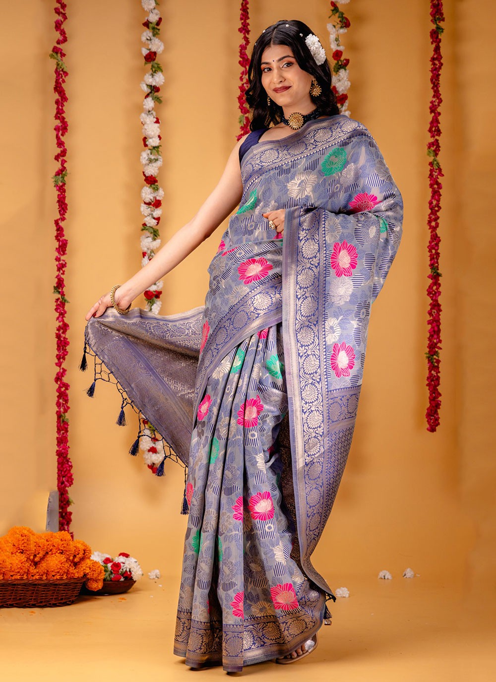 Classic Zari Kanjivaram Silk Saree - S7079