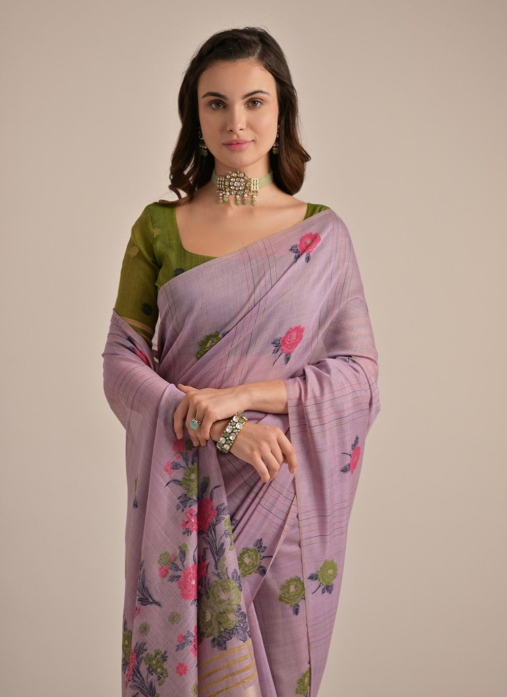 Classic Printed Cotton Saree - S8194